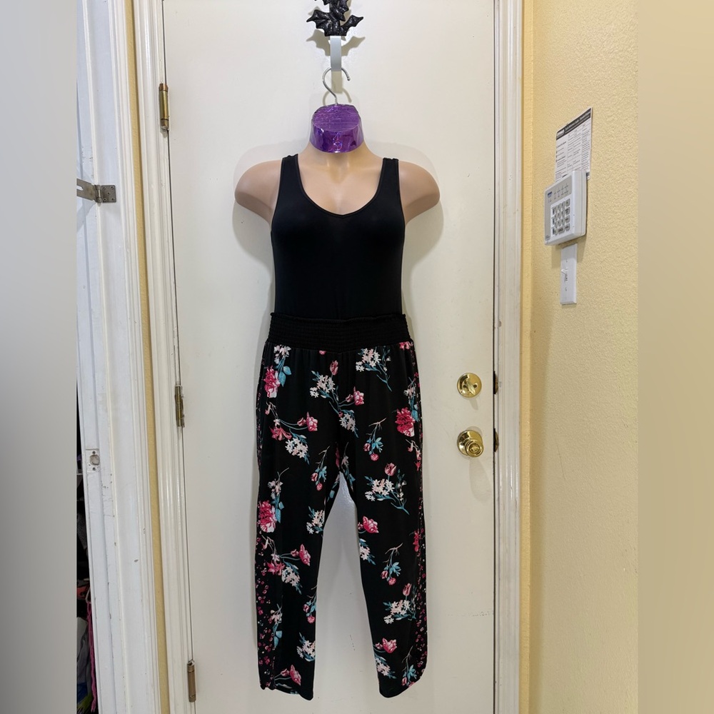 ALYX JCPenney XL Floral Black Joggers for Women